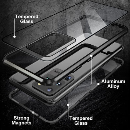 💥Etui magnetyczne z hartowanego szkła, dwustronne, do telefonów Samsung serii S23-S25