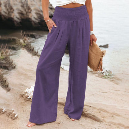 💟Spodnie z kieszeniami z lnianej mieszanki 👖🙆‍♀️