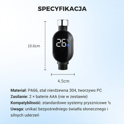 Wodoodporny wyświetlacz LED Termometr prysznicowy w stopniach Celsjusza