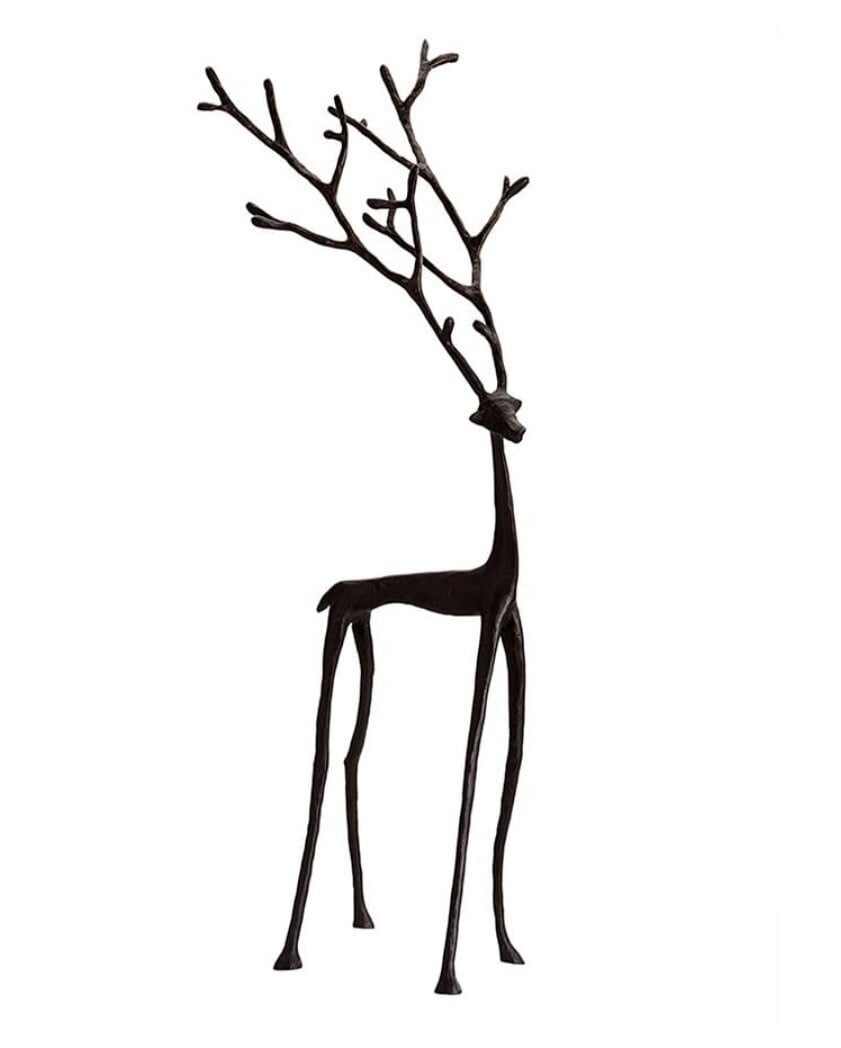 🎅Bestseller świąteczny 🦌 Czarna figurka renifera, dekoracja świąteczna