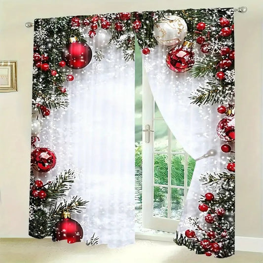 🎅Wyprzedaż świąteczna 49% TANIEJ🎄Zasłony w stylu świątecznym