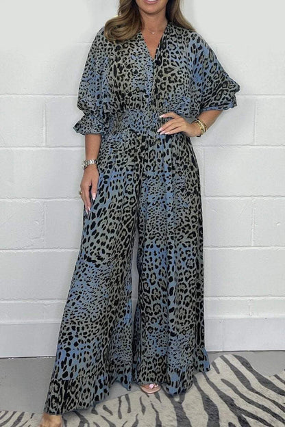 🔥🐆Promocja Ostatniego Dnia👗 Luźny kombinezon w panterkę