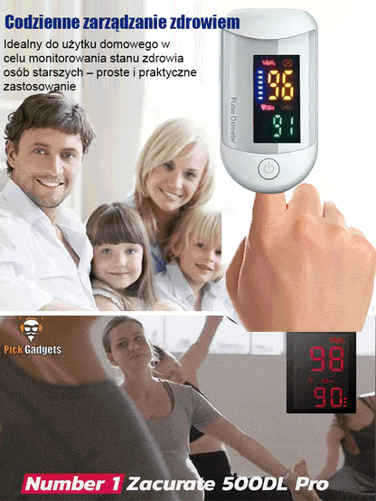 Pulsoksymetr o wysokiej rozdzielczości z klipsem na palec