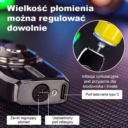 【Wielokolorowe Efekty Świetlne】Metaliczna Inteligentna Zapalniczka Sterowana Głosem