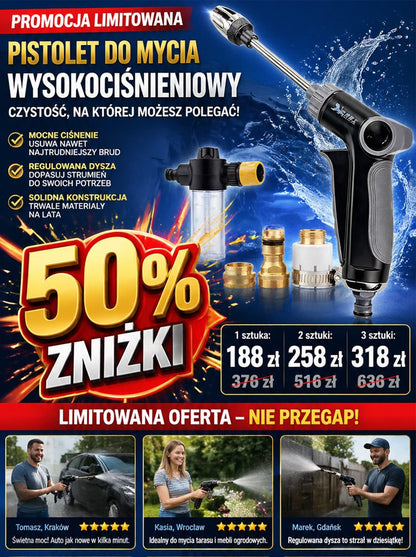 Pistolet do czyszczenia wodą pod wysokim ciśnieniem ze stali nierdzewnej