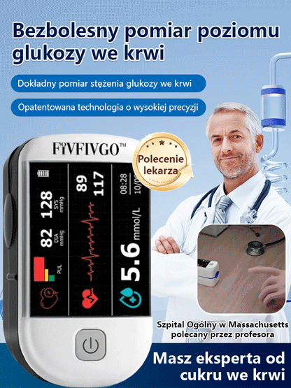 Miernik saturacji tlenu na końcówkach palców, certyfikowany przez FDA w USA