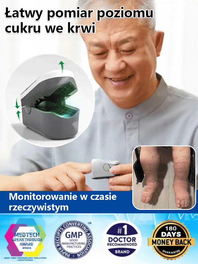 Miernik saturacji tlenu na końcówkach palców, certyfikowany przez FDA w USA