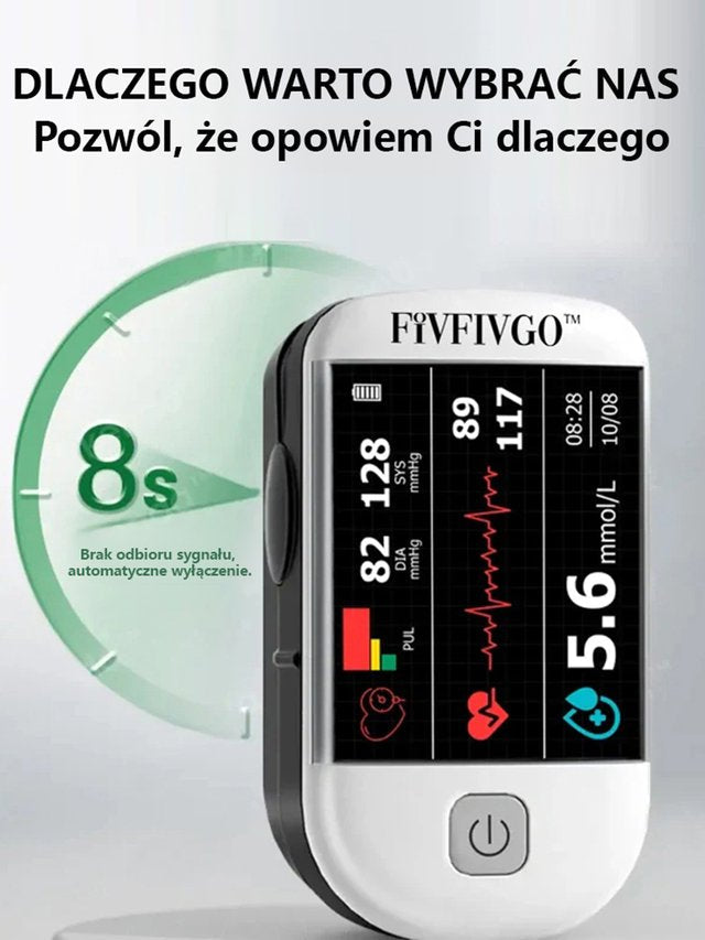 Miernik saturacji tlenu na końcówkach palców, certyfikowany przez FDA w USA