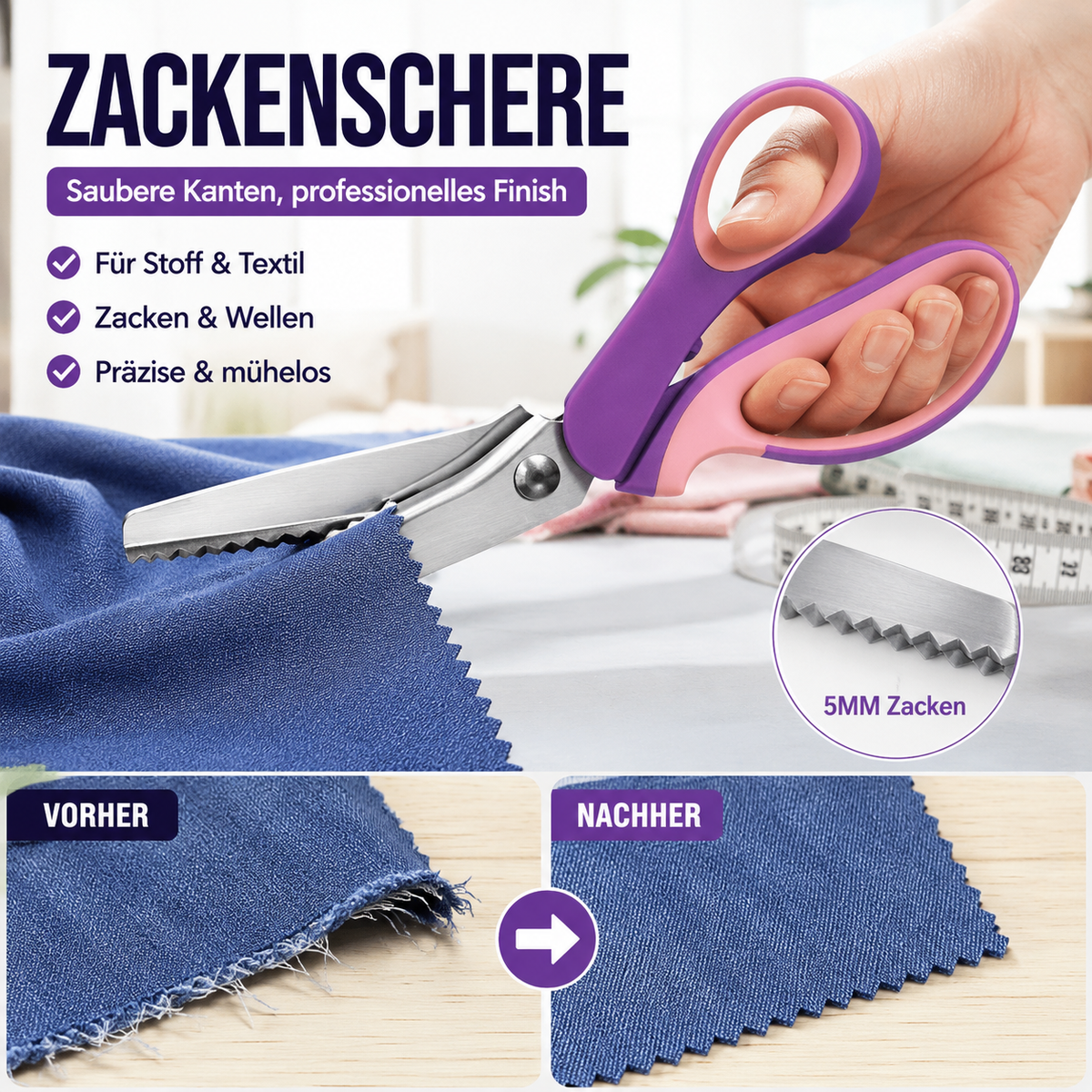 ✂️✨Nożyczki krawieckie z ząbkami do samodzielnego wykonania – precyzyjne i łatwe w użyciu🧵