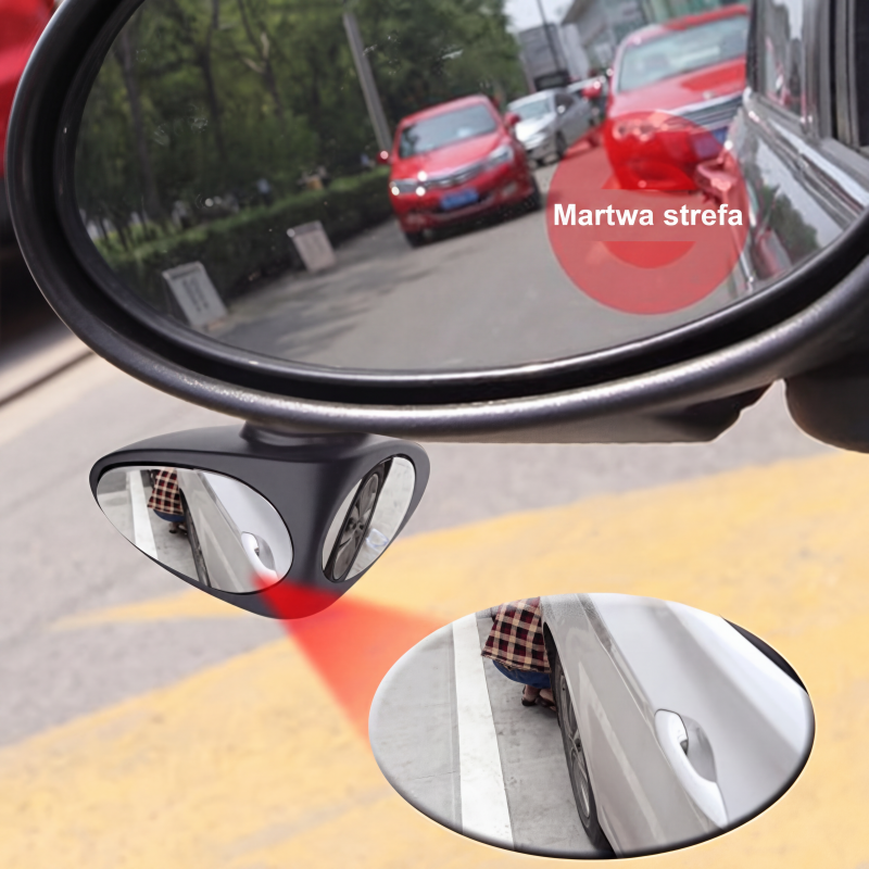 👀🚗 Nigdy nie przegapisz warunków drogowych dzięki pełnemu widokowi panoramiczna – dwustronne lusterko parkingowe HD, wodoodporne