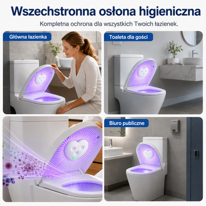 Bakterie na desce sedesowej są niewidoczne, ale niebezpieczne? – inteligentna lampa UVC do sterylizacji toalety – wypróbuj nowoczesną ochronę bez chemii. Na pobranie! 🦠