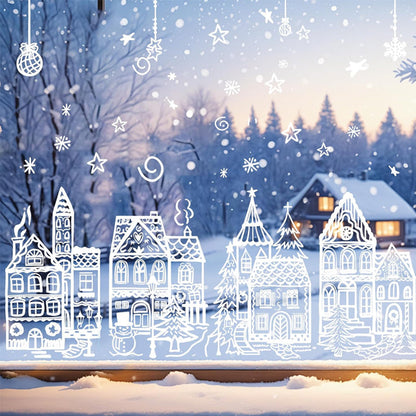 🎄Zestaw dekoracji okiennych w kształcie wioski bożonarodzeniowej🎅