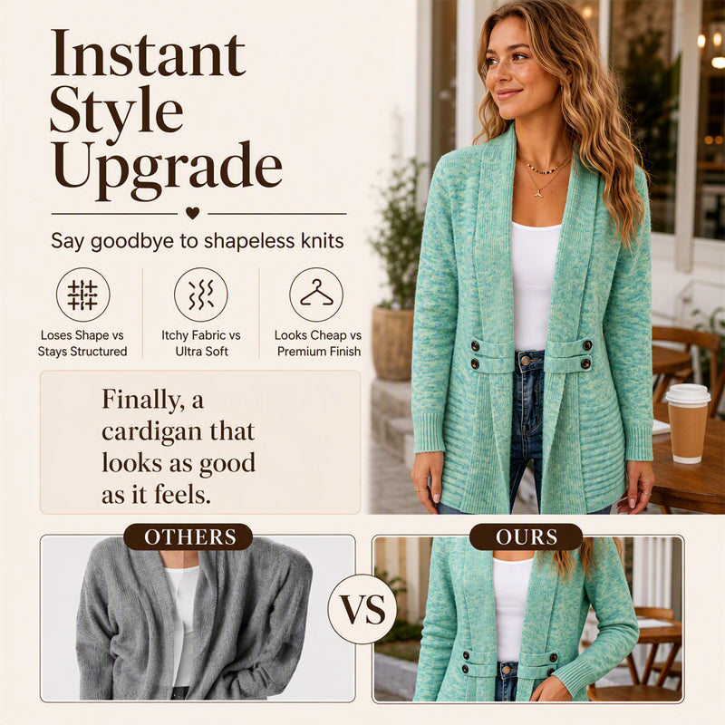 ✨Damski, swobodny, dwurzędowy kardigan dzianinowy – Elegancka, codzienna warstwa zapewniająca wygodę i styl 🤍