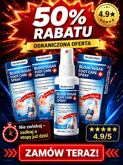 【Pięciokrotne przyspieszenie gojenia】Spray do pielęgnacji stóp dla diabetyków