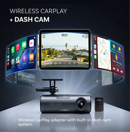 OttoSafe Cam 3 w 1: podwójna kamera samochodowa i bezprzewodowy adapter CarPlay