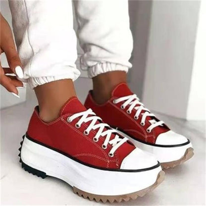 💝Limitowana wyprzedaż - 50% TANIEJ🔥🔥Damskie trampki na platformie ze sznurowadłami i obcasem