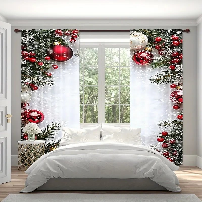 🎅Wyprzedaż świąteczna 49% TANIEJ🎄Zasłony w stylu świątecznym