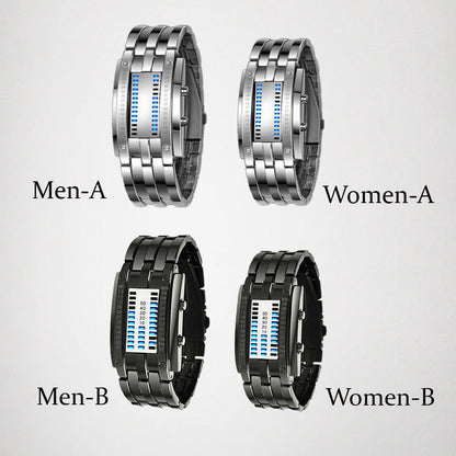 ⌚ TERAZ 50% TANIEJ! 🤓 Zegarek Cyberpunk Binary LED – „Tylko geekowie go rozumieją” – futurystyczny, wyjątkowy i przyciągający wzrok z niebieskim wyświetlaczem LED 💙