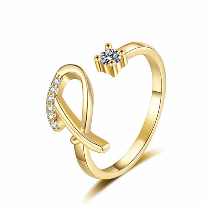 ⏳Ograniczona czasowo zniżka 50%⏰Regulowany pierścionek z inicjałem Sparkle dla kobiet💍