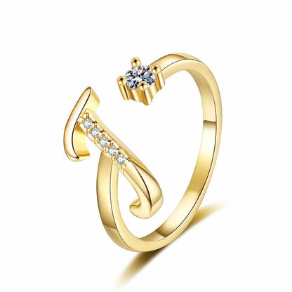 ⏳Ograniczona czasowo zniżka 50%⏰Regulowany pierścionek z inicjałem Sparkle dla kobiet💍