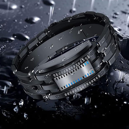 ⌚ TERAZ 50% TANIEJ! 🤓 Zegarek Cyberpunk Binary LED – „Tylko geekowie go rozumieją” – futurystyczny, wyjątkowy i przyciągający wzrok z niebieskim wyświetlaczem LED 💙