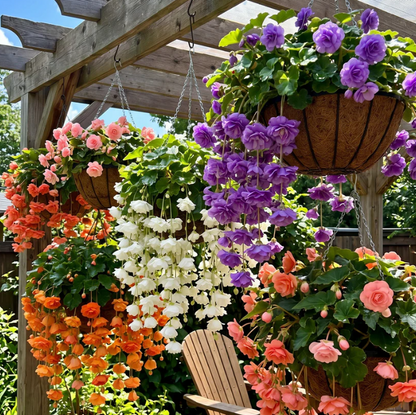 💥 Bloom King w wiszącym koszyku nr 1 – kaskadowe cebulki begonii 💐