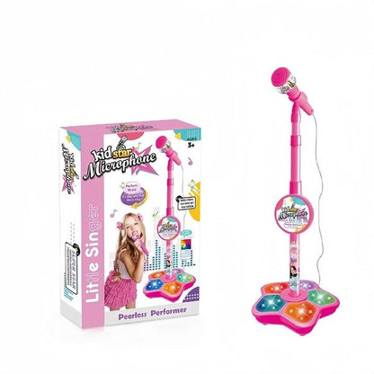 🎤 Zabawkowy mikrofon karaoke dla dzieci – światła + wysuwalna szyna (70-90cm) – idealny prezent na urodziny!🎁