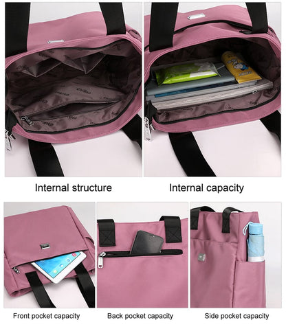 🔥Wodoodporna nylonowa torba na ramię o dużej pojemności i wielu kieszeniach👜