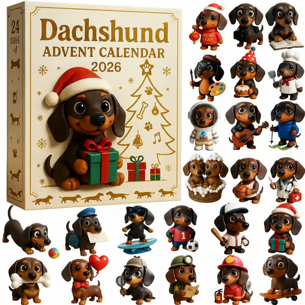 🎄🐾 Kalendarz adwentowy z jamnikiem na rok 2026 🐶✨