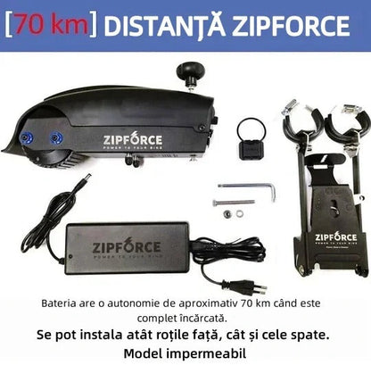 Silnik wspomagający jazdę na rowerze Zipforce – można go stosować zarówno na przednich, jak i tylnych kołach
