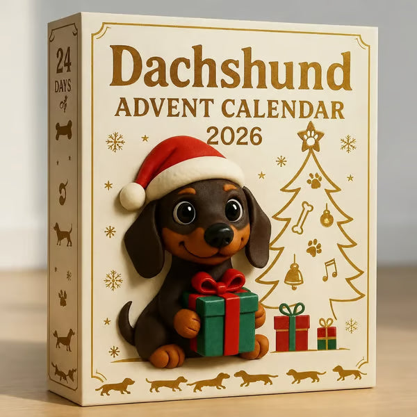 🎄🐾 Kalendarz adwentowy z jamnikiem na rok 2026 🐶✨