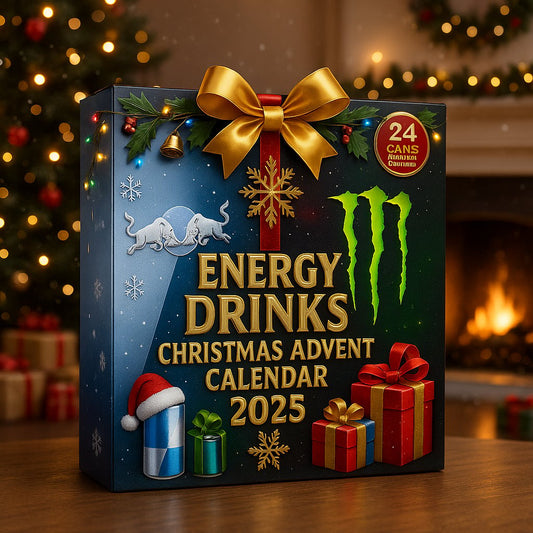 Kalendarz adwentowy w puszkach z napojami energetycznymi na rok 2025 — 24 dni świątecznych przedmiotów kolekcjonerskich!