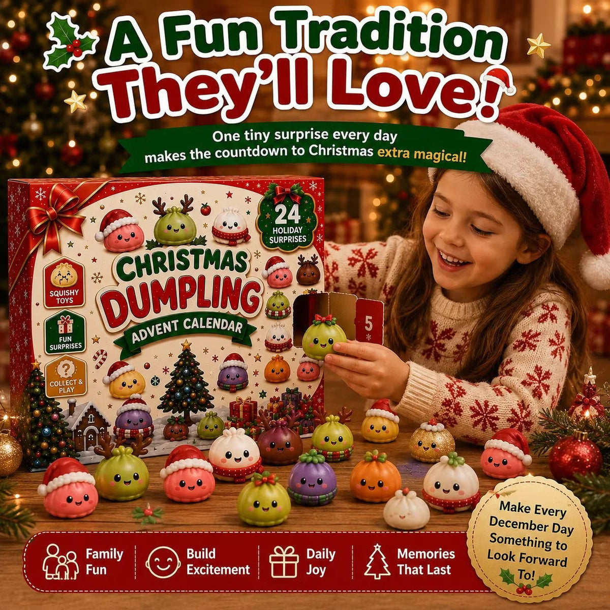 🎅 SPECJALNE WYDANIE ŚWIĄTECZNE | 24 dni małych, miękkich prezentów – Uroczy kalendarz adwentowy na 2026 rok z codziennymi miękkimi prezentami