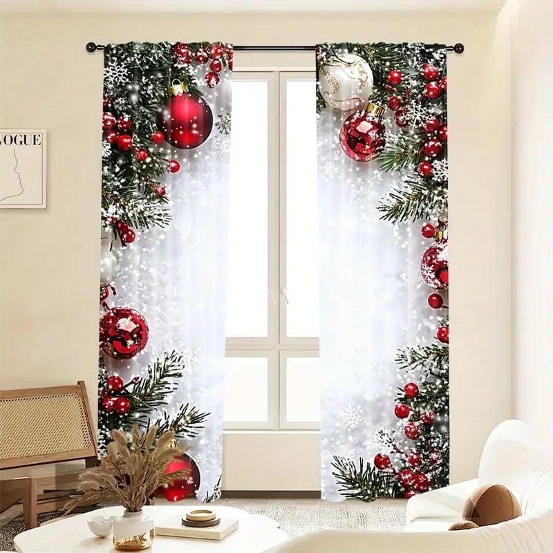🎅Wyprzedaż świąteczna 49% TANIEJ🎄Zasłony w stylu świątecznym