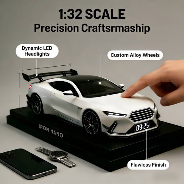 🎁 Budzik Hypercar🏎️Realistyczne efekty silnika i światła