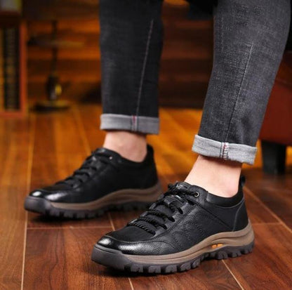 Męskie skórzane buty casual z ręcznymi przeszyciami【Darmowa wysyłka】