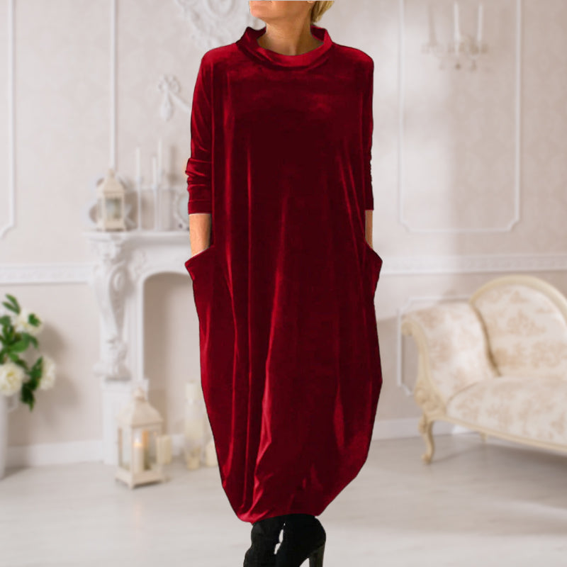 Elegancka elegancka aksamitna długa sukienka