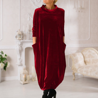 Elegancka elegancka aksamitna długa sukienka