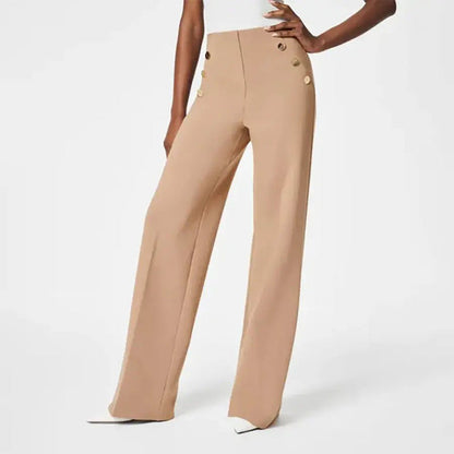 🔥 Damskie spodnie Plus Size z wysokim stanem i szerokimi nogawkami-TAB