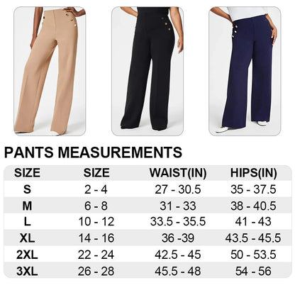 🔥 Damskie spodnie Plus Size z wysokim stanem i szerokimi nogawkami-TAB