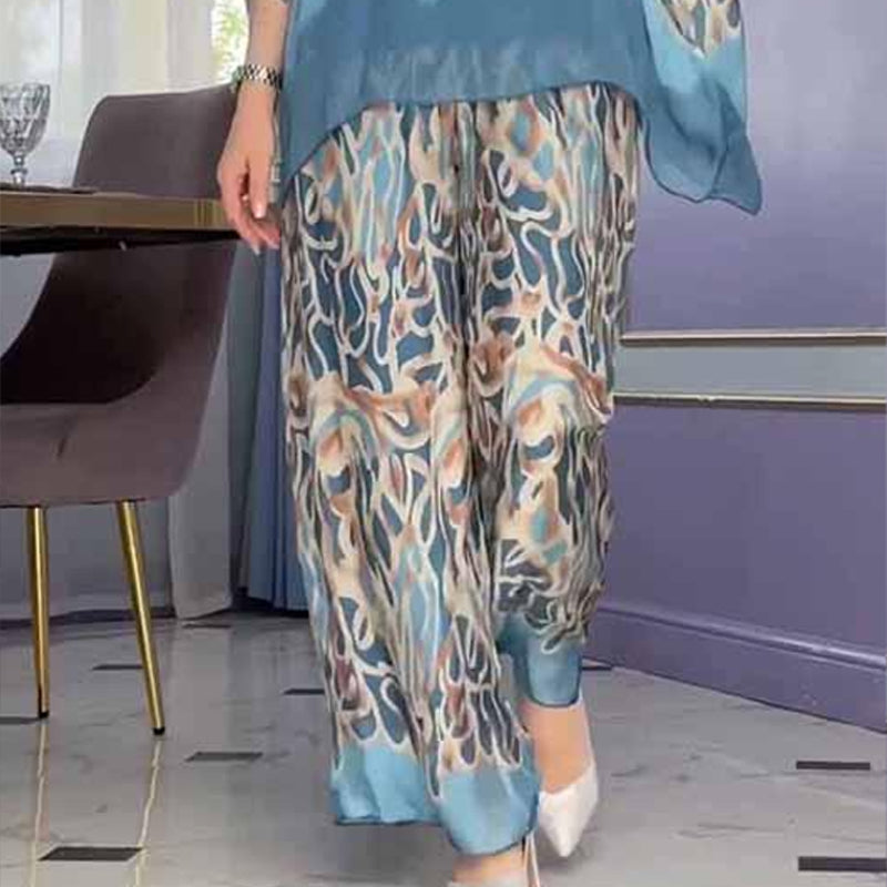 🦋Komplet: top z nadrukiem Ice Cool i luźne spodnie💖