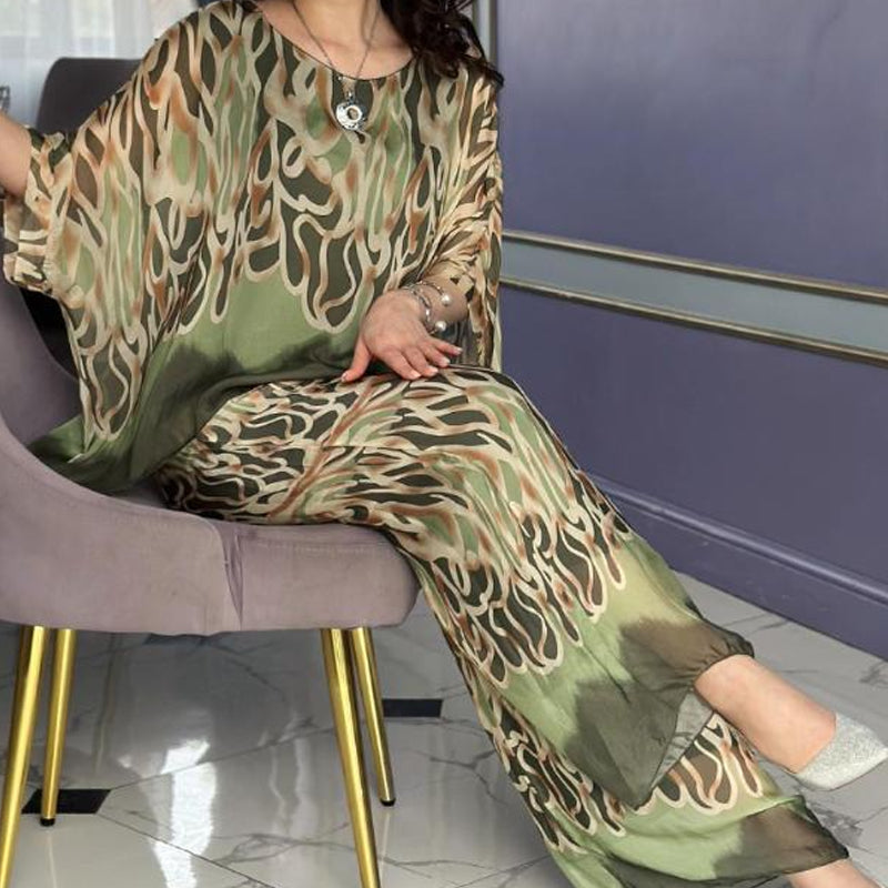 🦋Komplet: top z nadrukiem Ice Cool i luźne spodnie💖