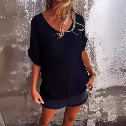 🌺Damski top oversize z dekoltem w serek