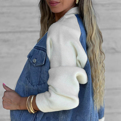 🔥Nowa modna damska kurtka z kreatywnym splotem denim