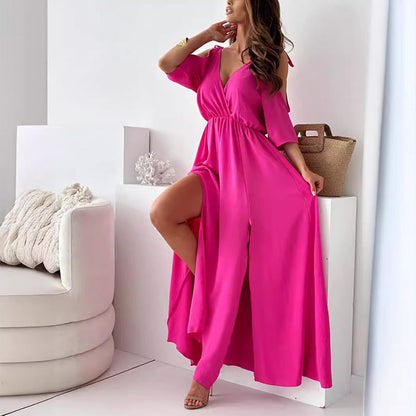 【💖Nowości 2025】👗Elegancka, seksowna sukienka dla kobiet z spiczastym dekoltem