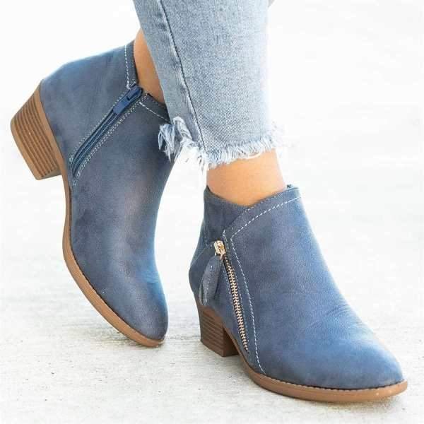 Damskie buty na obcasie zapinane na zamek