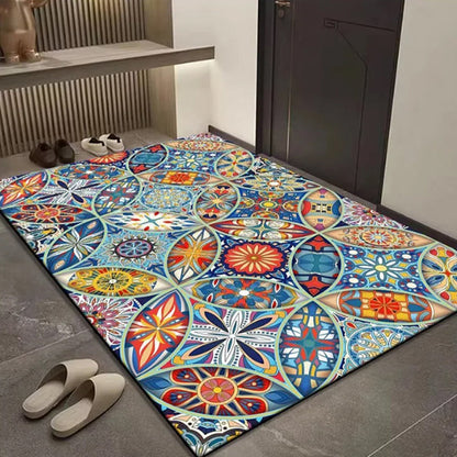 Artystyczny dywanik wejściowy o geometrycznym wzorze