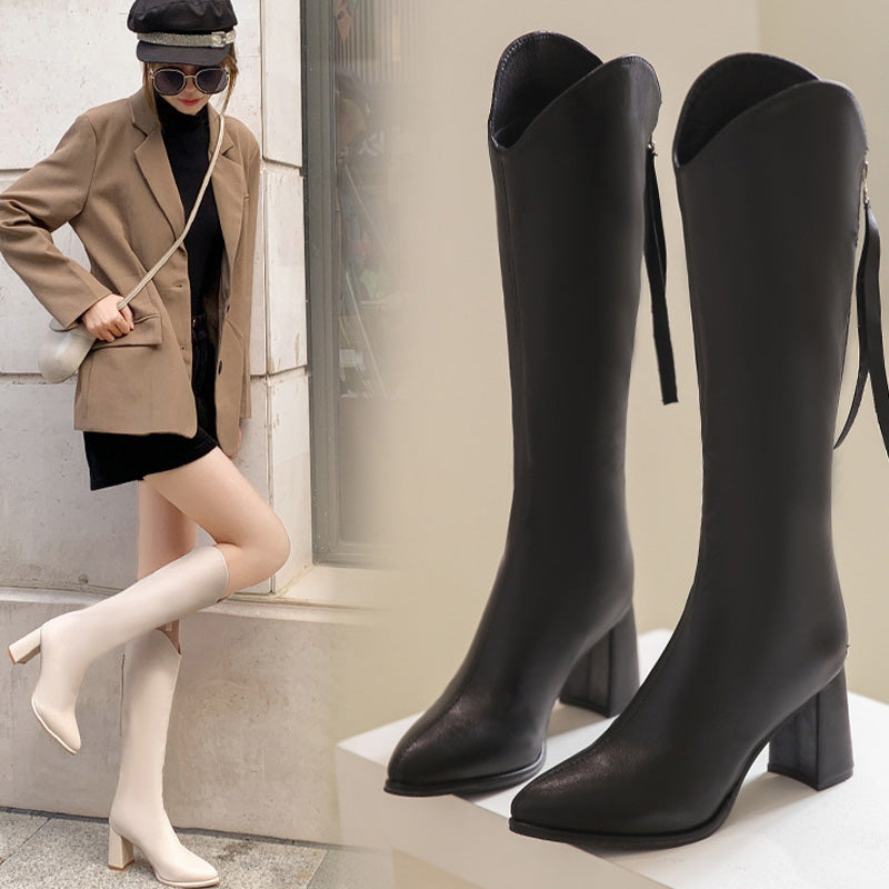 【✨Nowości 2025】👢Eleganckie damskie buty na wysokim obcasie ze szpiczastymi noskami