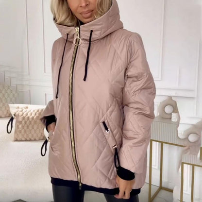 🔥 【S-3XL】 Modny damski płaszcz typu parka z zabudowanym dekoltem i długością do bioder