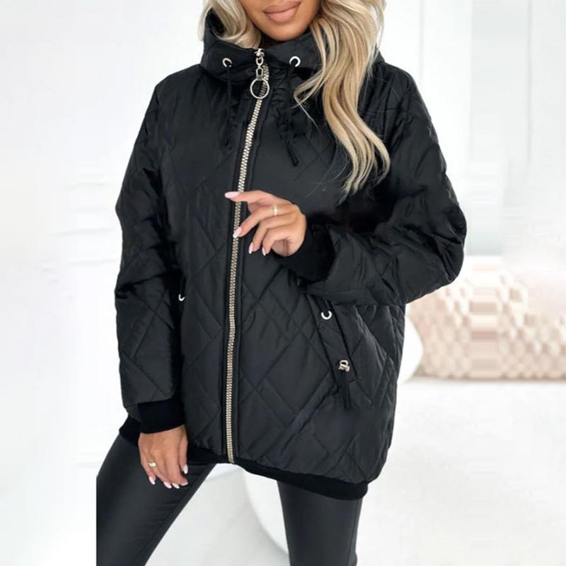 🔥 【S-3XL】 Modny damski płaszcz typu parka z zabudowanym dekoltem i długością do bioder